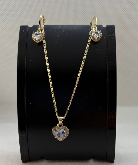 Juego de Dije y Arete Corazón