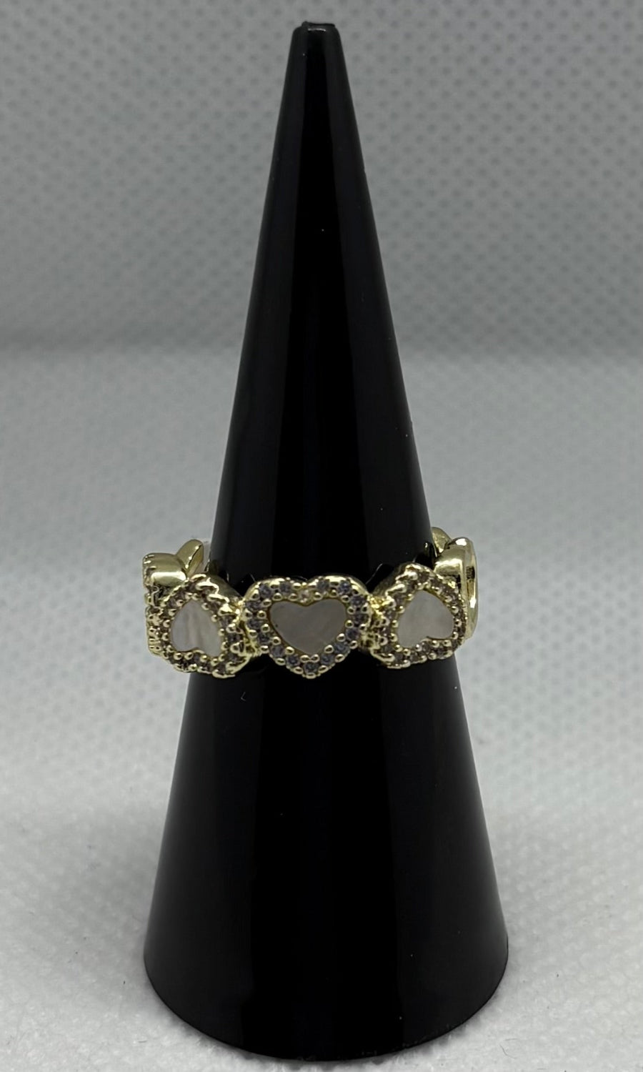 Anillo corazones blancos