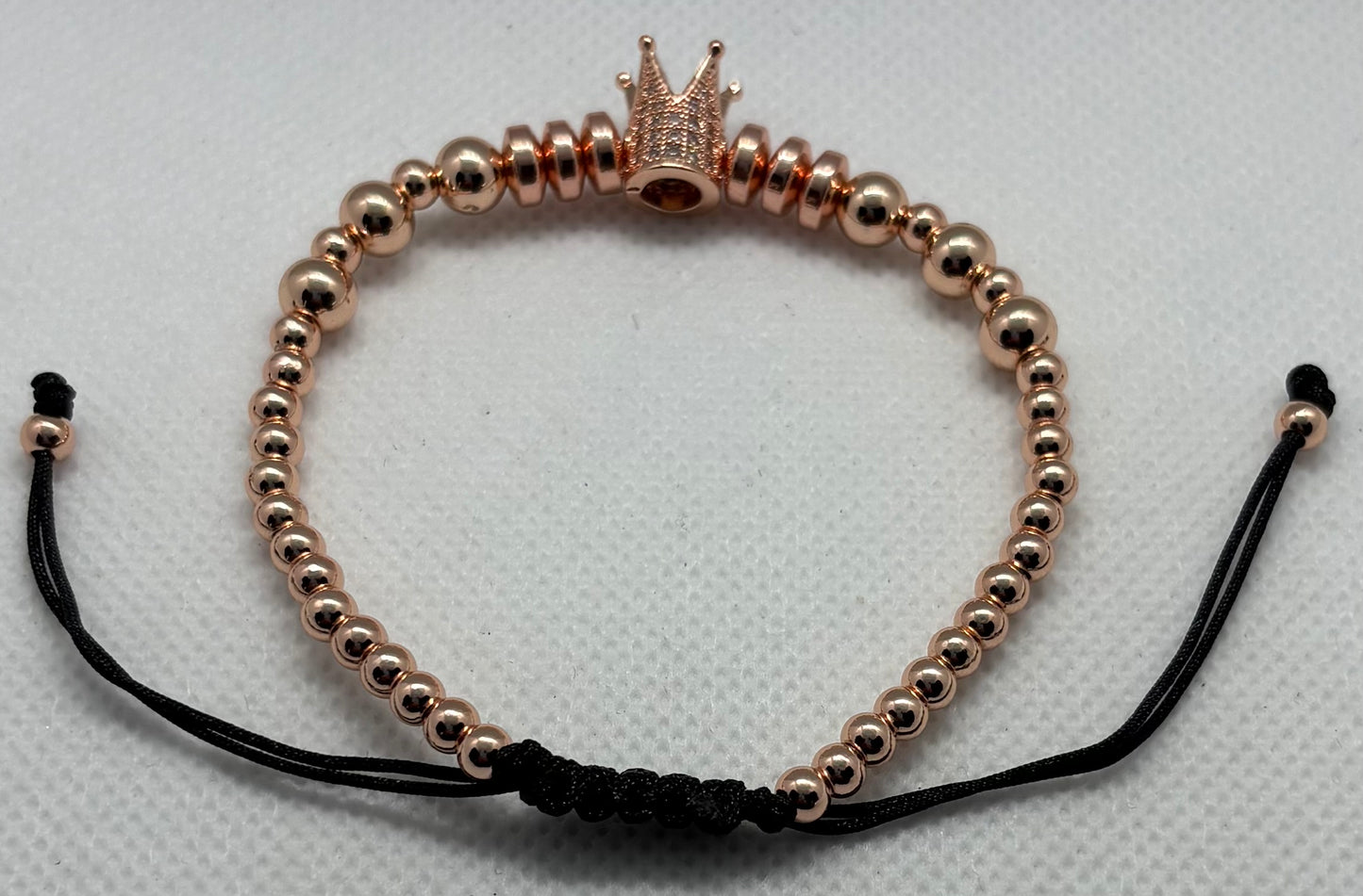 Pulsera de Hilo Con Cuentas Rose Gold